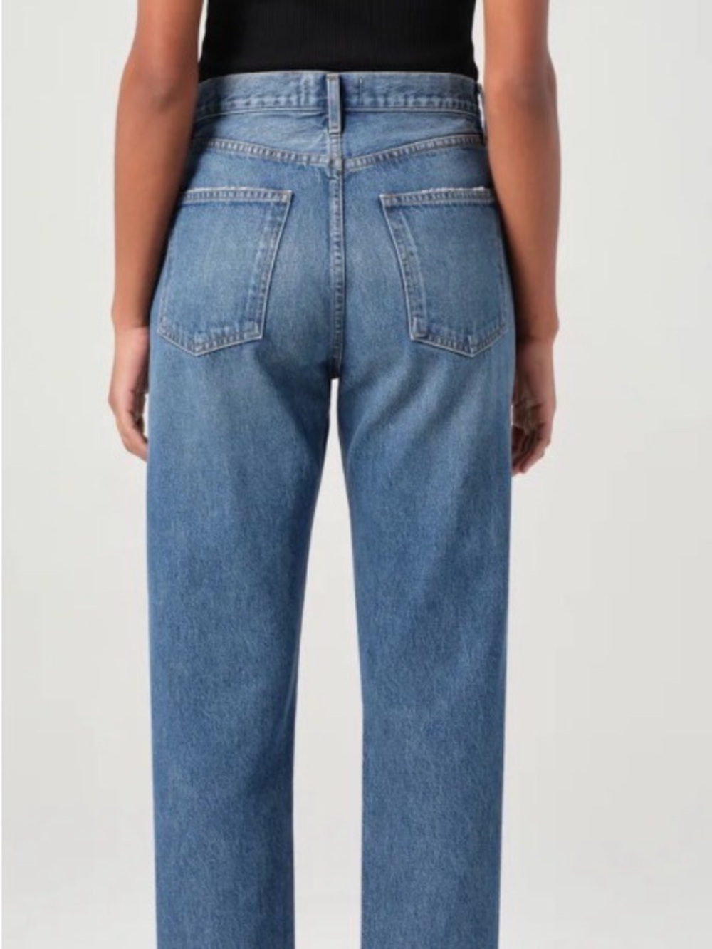 AGOLDE High Rise 90s Straight Jeans Size 30 Medium Wash Button Fly - Picture 6 of 8